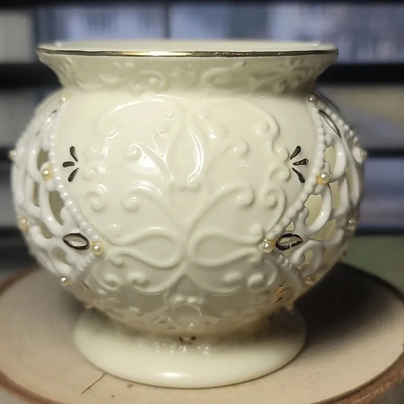 Madison and Max Cream Colored Porcelain Votive Candle Holder - Picture 3 of 5